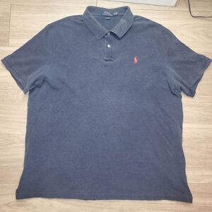 Polo Ralph Lauren Men's 2XL XXL Short Sleeve Shirt - Blue w/ Red Pony Navy